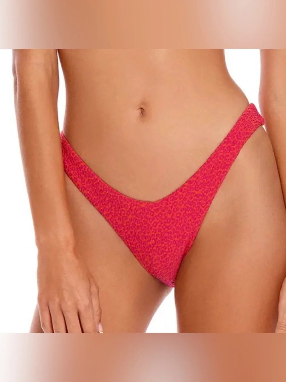 Agua Bendita Avy Lula swim bikini bottom pink high cut low rise new XL X-Large